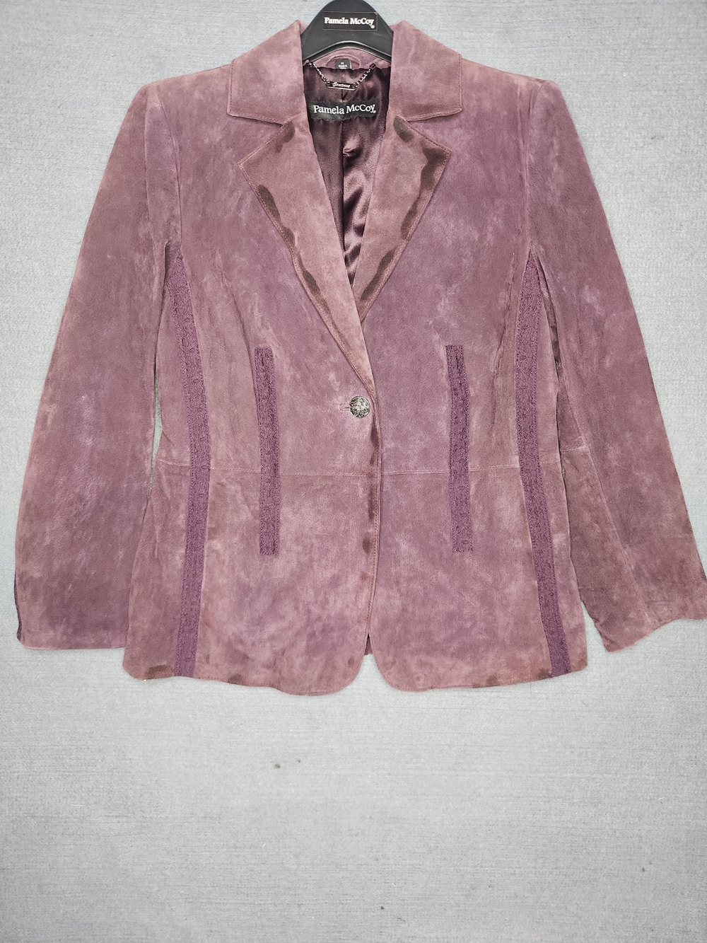 Pamela McCoy Women's Mauve Suede Blazer Jacket